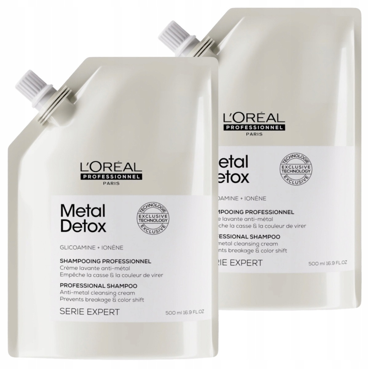 L'Oréal Metal Detox doplňkové balení šamponu pro barvené vlasy 2x500