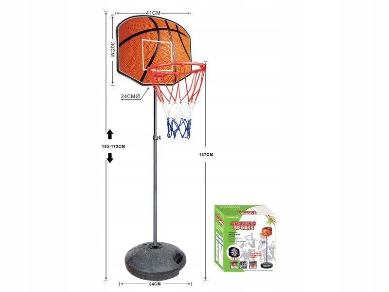 KOSZYKÓWKA ZESTAW DO GRY W KOSZYKÓWKĘ KOSZ + PIŁKA
