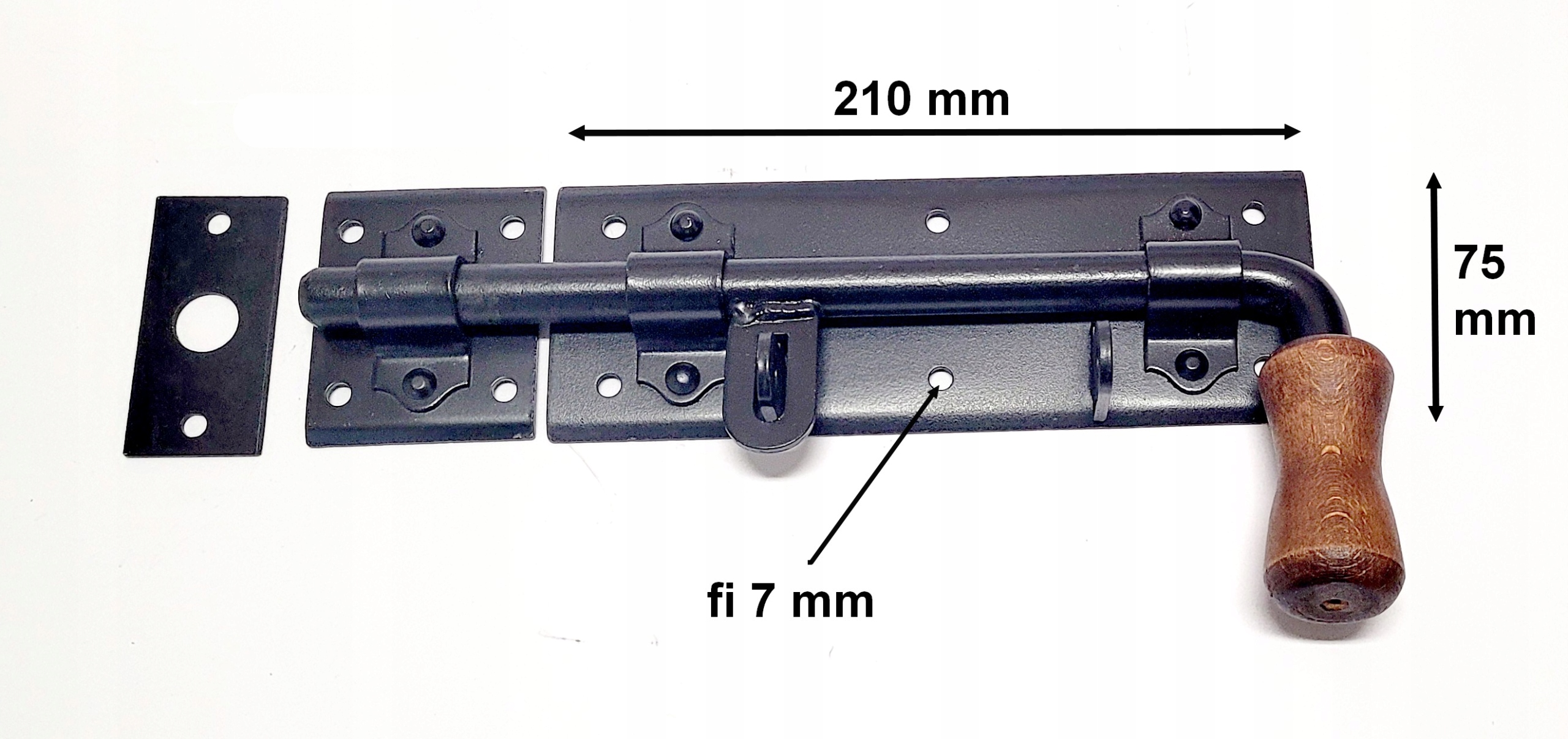 

Zasuwa ryglowa czarna pion poziom na kłódkę 210mm