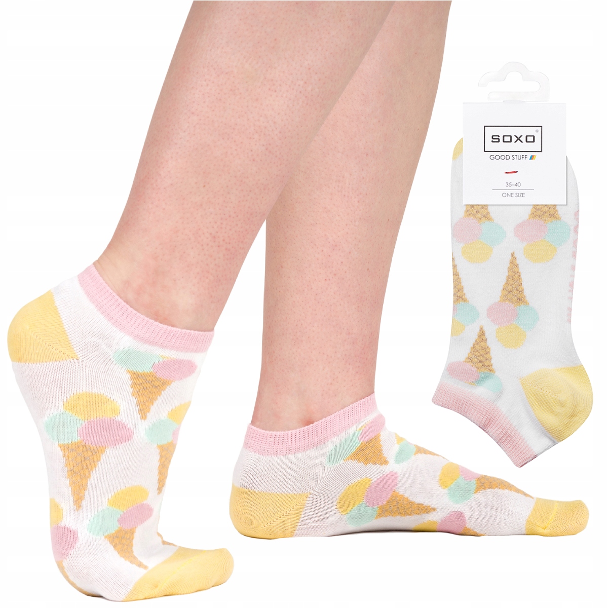 

Skarpetki damskie stopki Good Stuff kolorowe lody