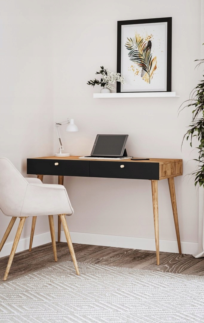 BIURKO TOALETKA Z SZUFLADAMI DĄB/CZARNA TUURI 2S Marka Mebset