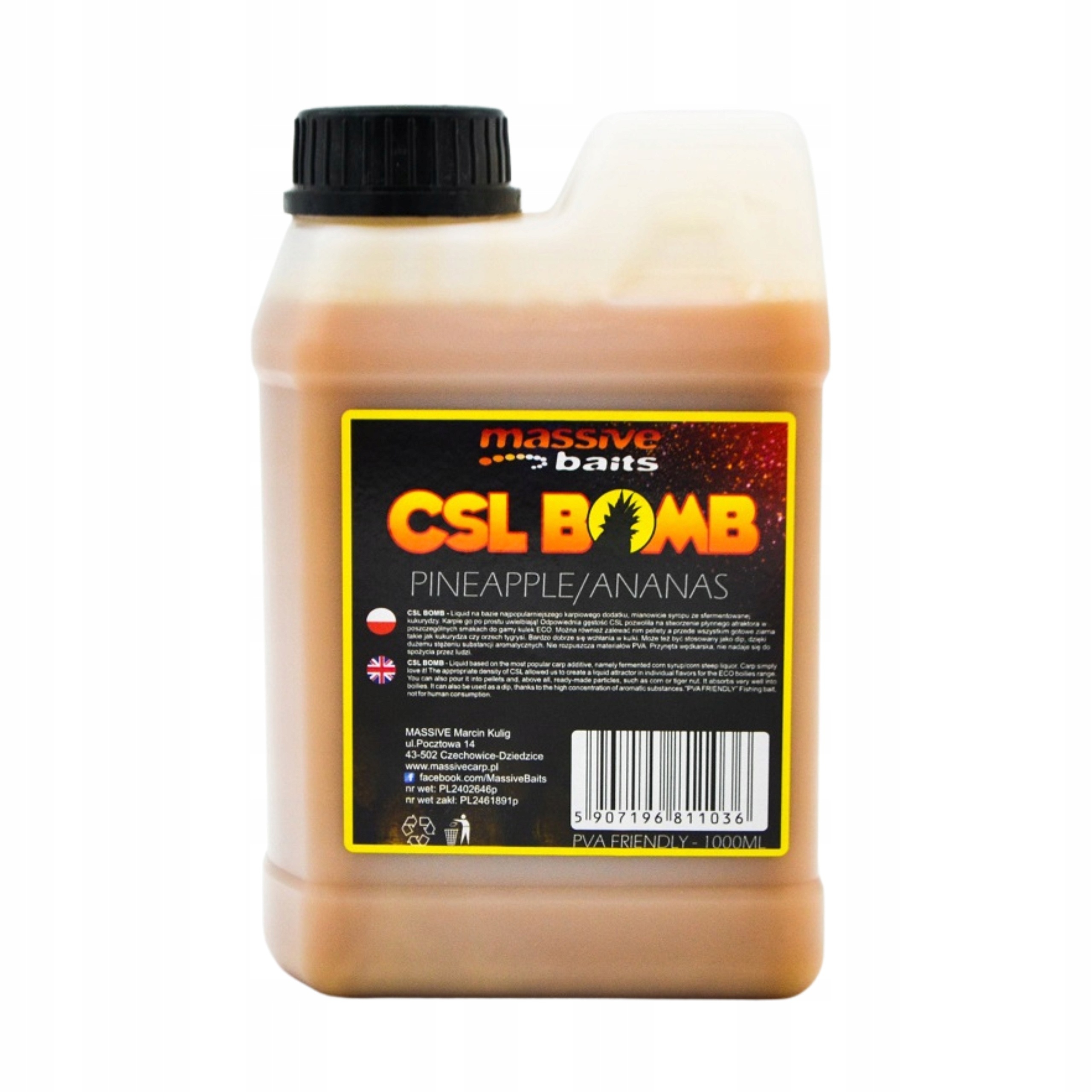 Massive Baits Csl Boomb Pineapple 1000 ml liquid zanętowy