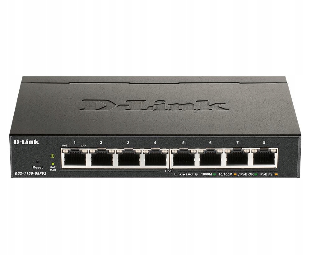 D-Link Šikovný Prepínač DGS-1100-08PV2 s 8xGE PoE