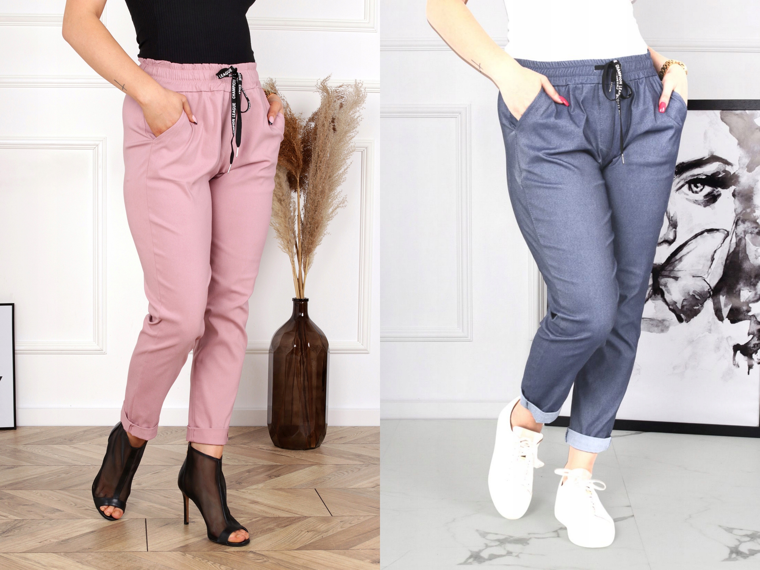 SPODNIE DAMSKIE RURKI CYGARETKI KLASYCZNE MODNE WYGODNE ELASTYCZNE 48 4XL Fason cygaretki