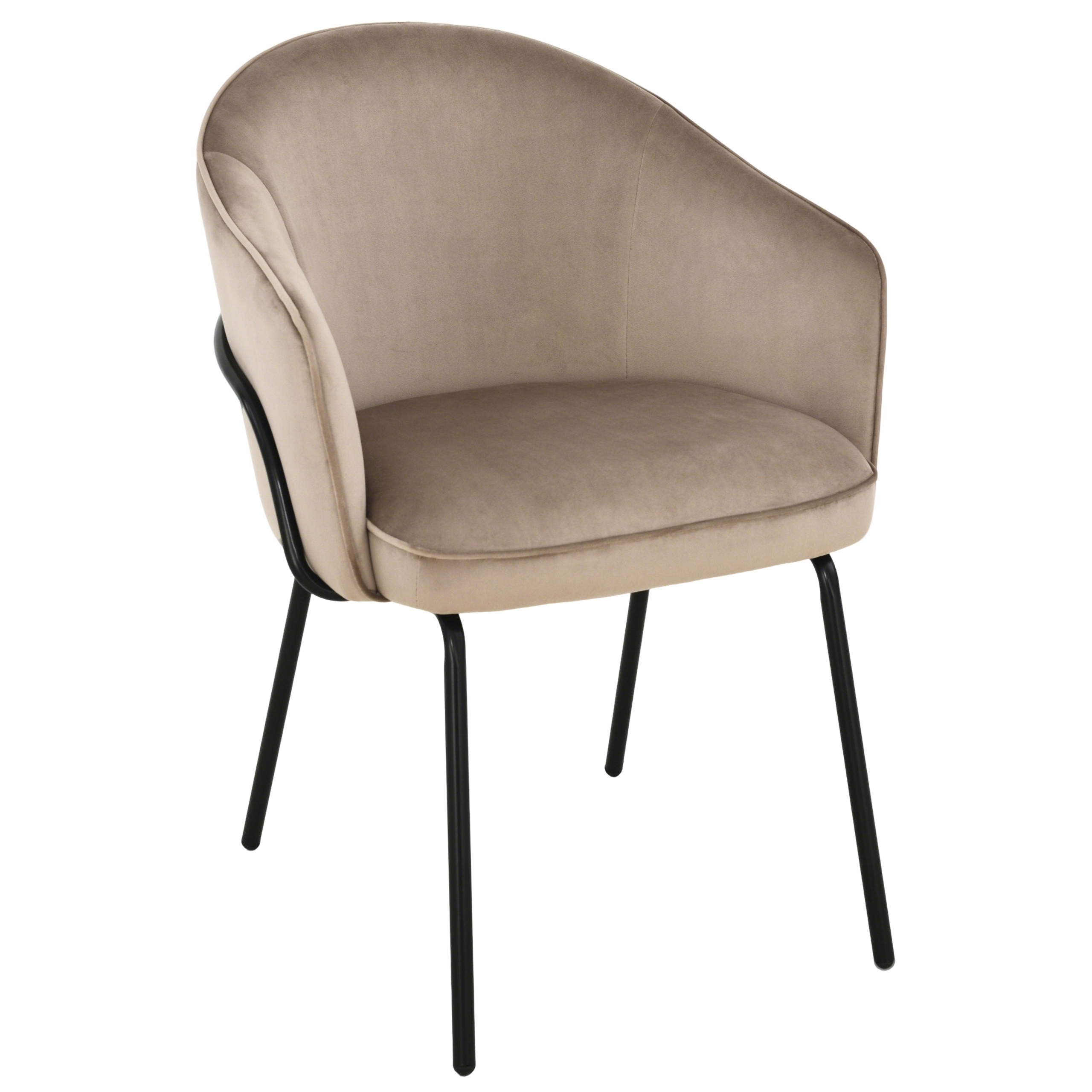 Krzesło tapicerowane welurowe brązowe do salonu sprężyny w siedzisku Mirea