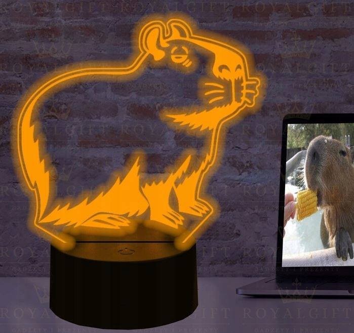 LAMPKA NOCNA BIUROWA DLA DZIECI PREZENT KAPIBARA CAPYBARA LED 3D + PILOT EAN (GTIN) 6944358159741