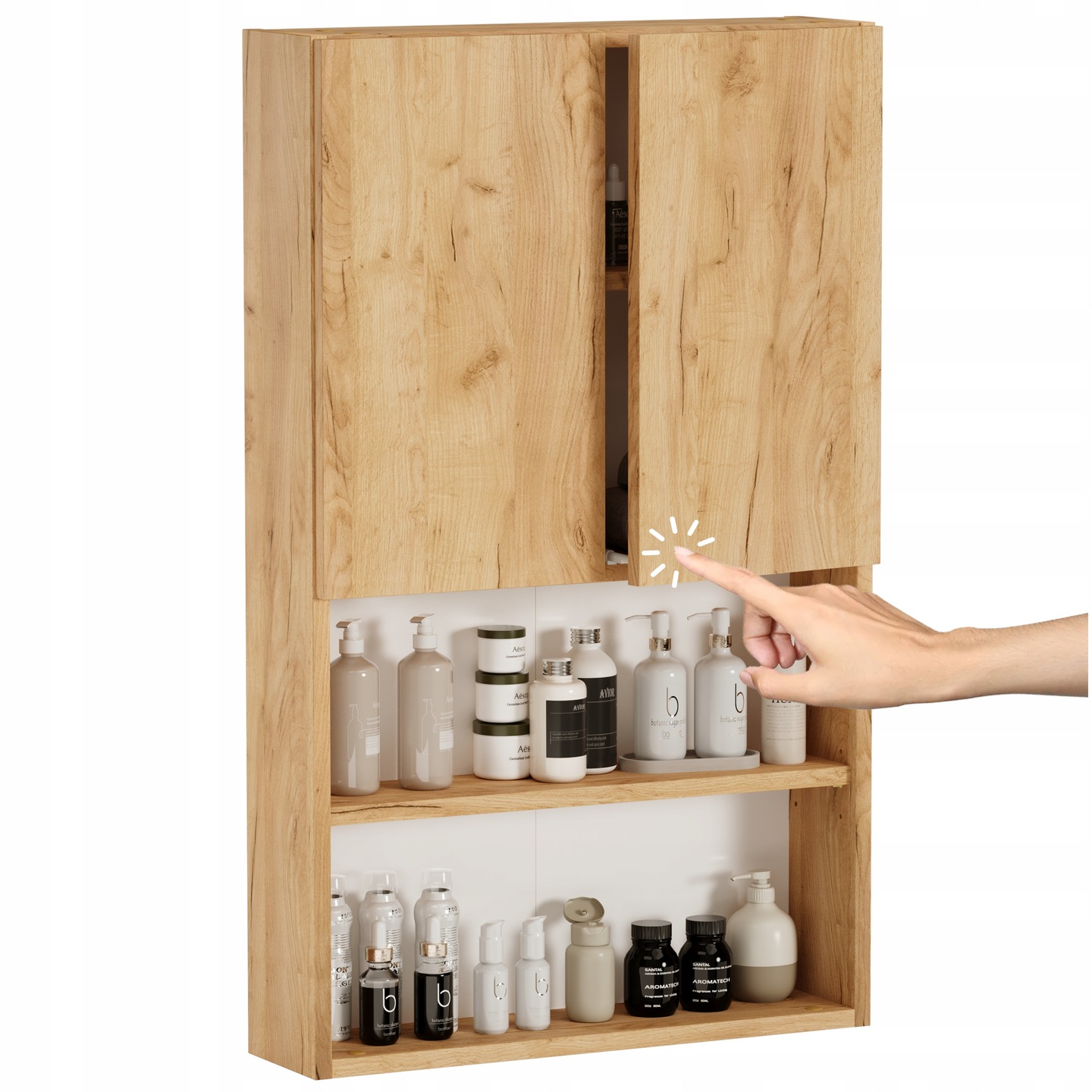 Závěsná koupelnová skříňka na ručníky, koupelnové doplňky Dub craft zlatý