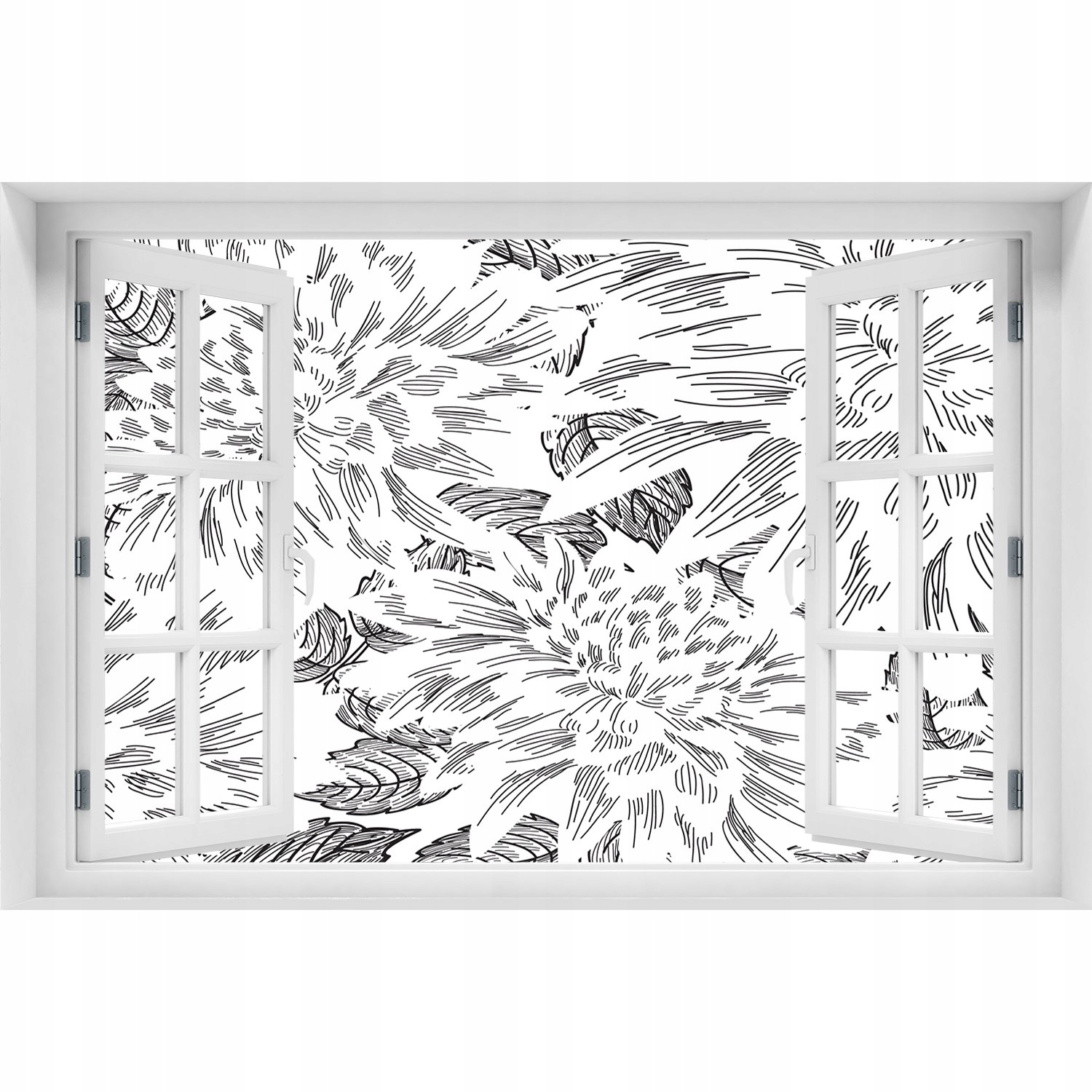 

Naklejka 3D Okno na ścianę Kwiatowy wzór 90x60