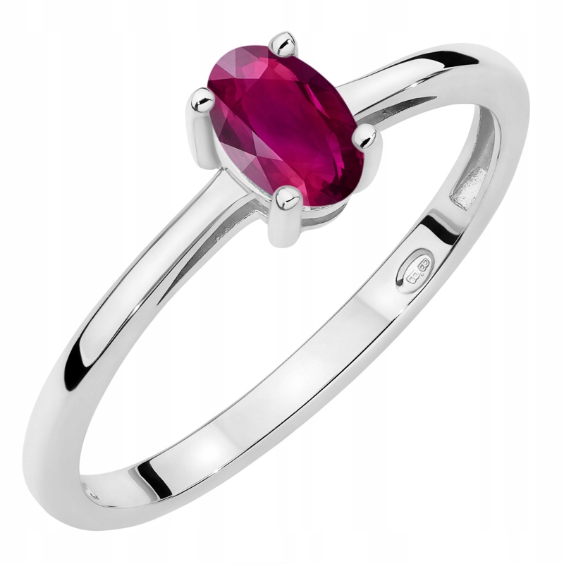 Zlatý Prstýnek ryzosti 585 s oválným rodolitem 0.50ct 14k