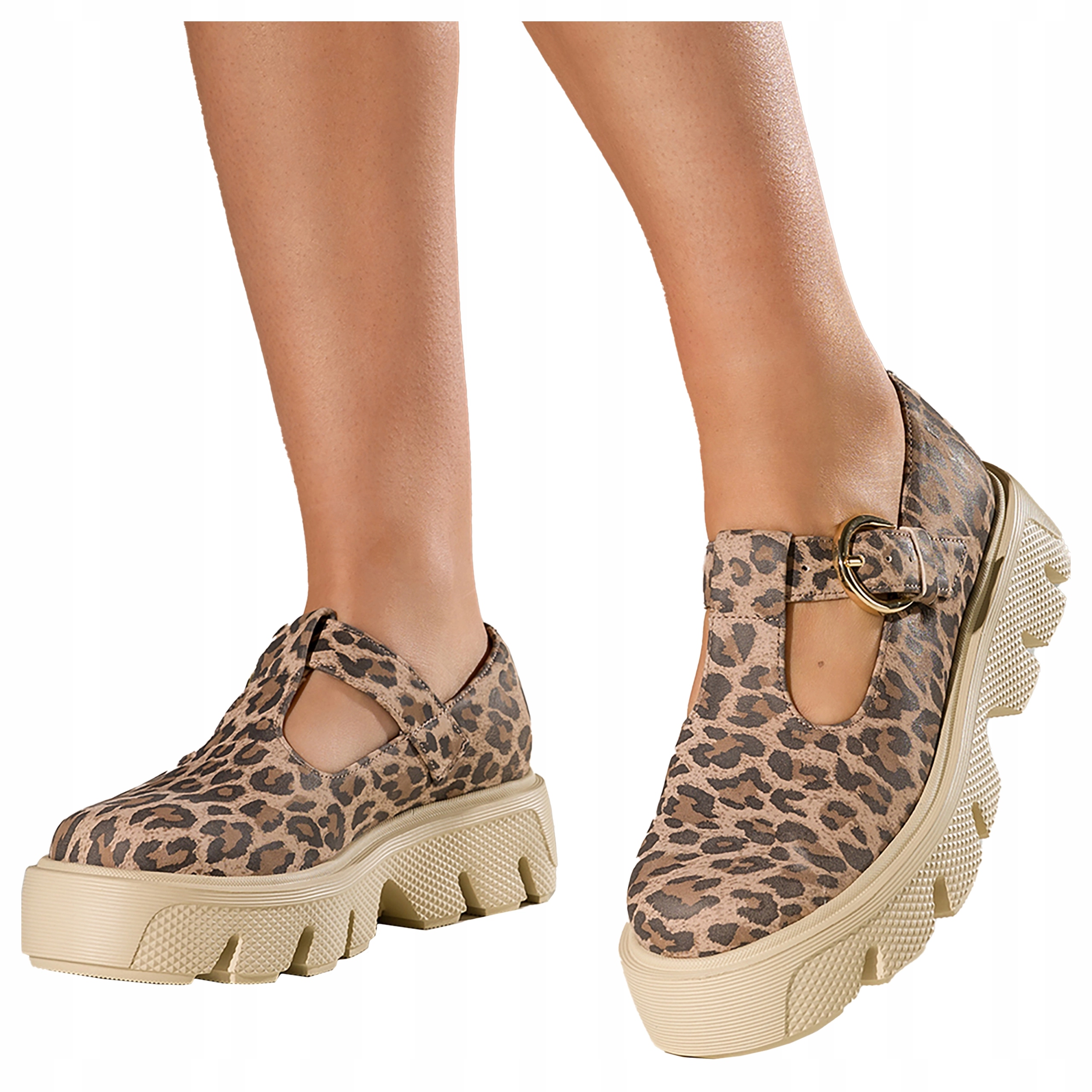 Béžové kožené polobotky na běžecké platformě, Polský Výrobek, velikost 40