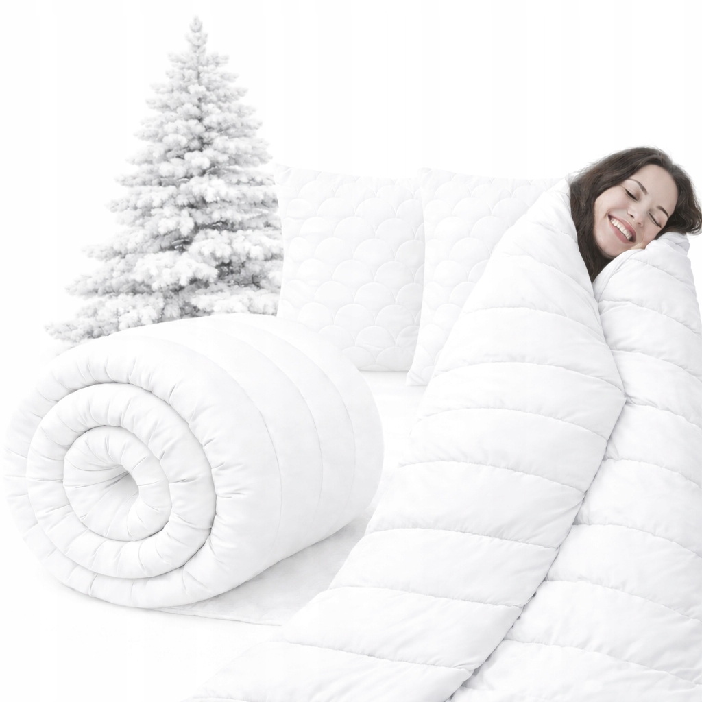 Zimní přikrývka silná 140x200 2x polštář 70x80 teplá nadýchaná souprava Polsko