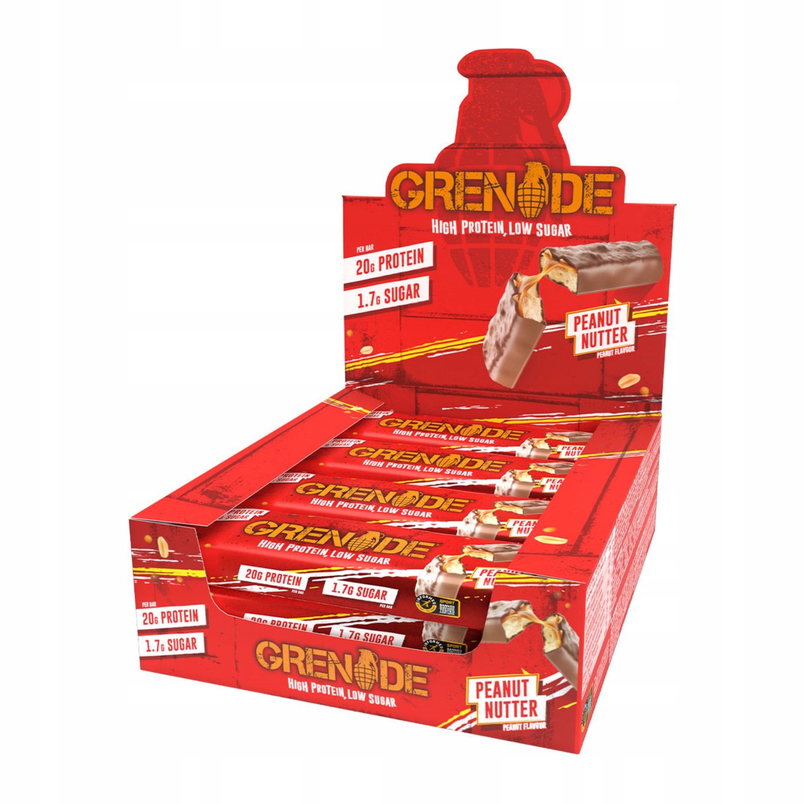 Proteinová Tyčinka Grenade 12x60g Ořechová Nízká obsah cukru Keto