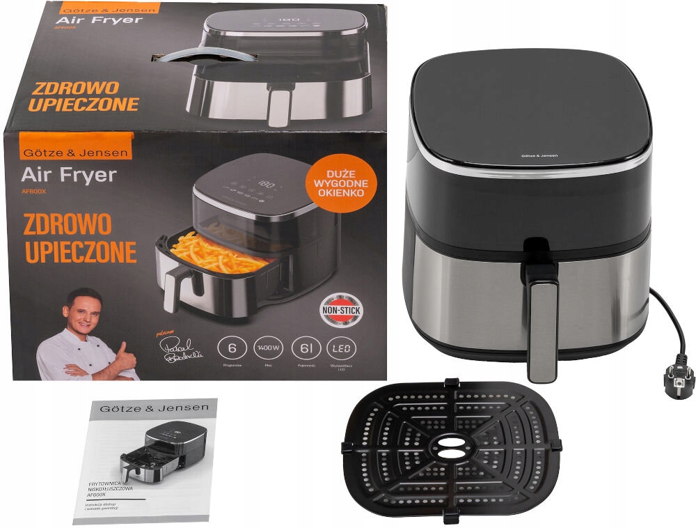 AirFryer Frytkownica beztłuszczowa Götze & Jensen AF600X okienko podglądu