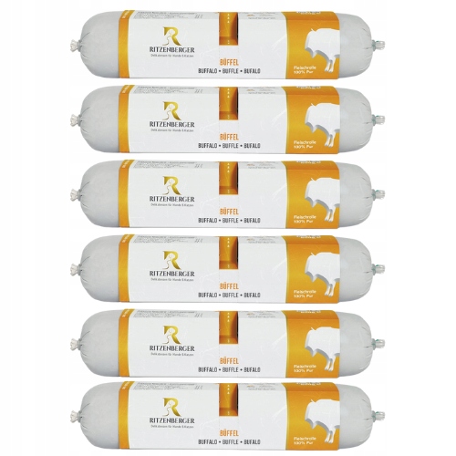 6 x Bizon Podwójne rolki 2x400g czyste mięso karma mokra dla psa