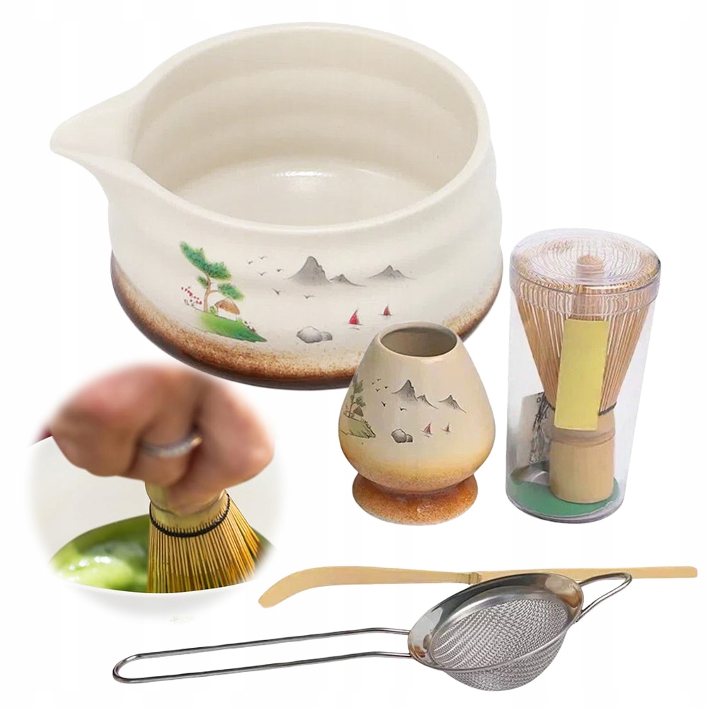 Sada Na Čaj Matcha Metla Šlehací Metla 5 Ks Dárková Keramika