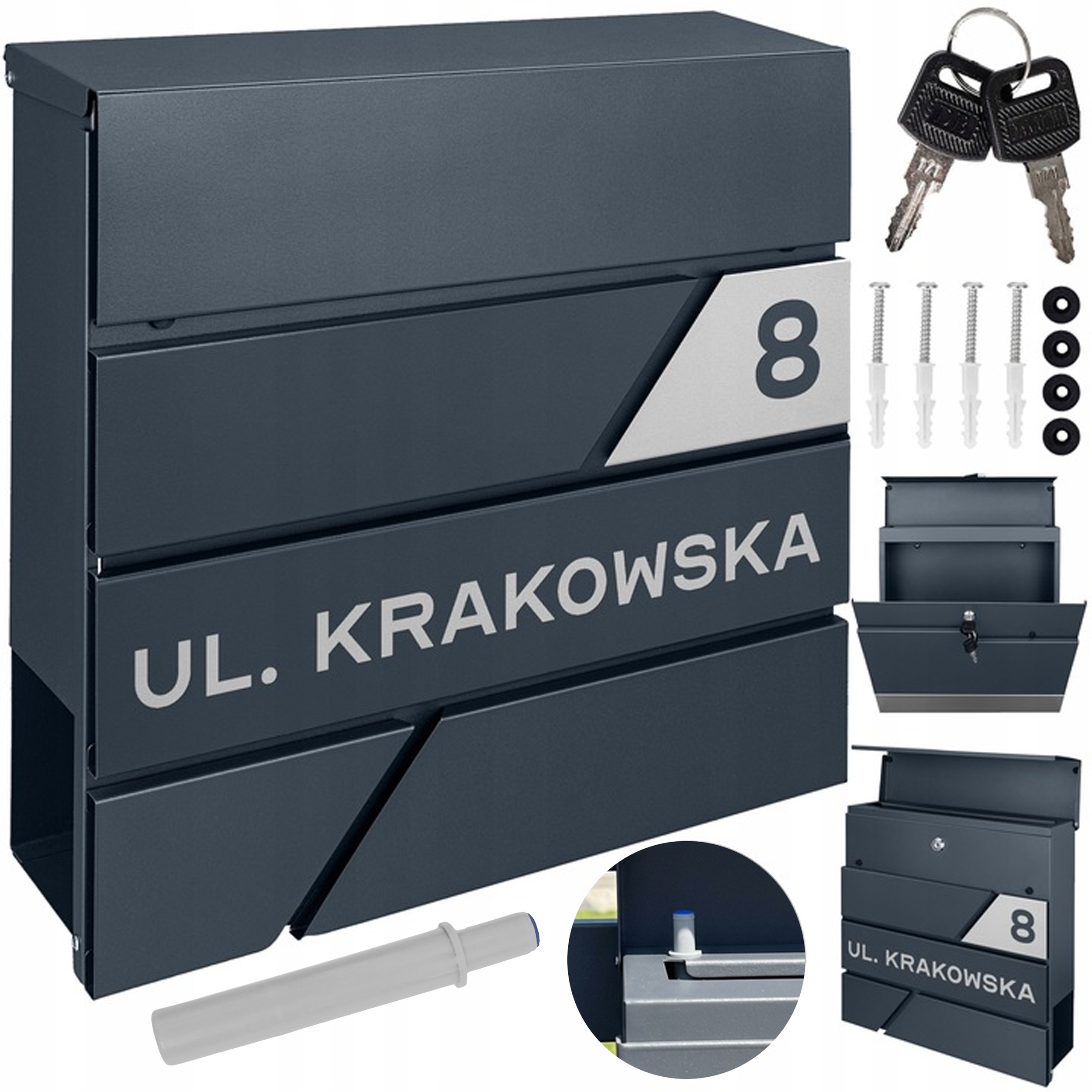 Antracitová Poštovní Schránka Na Poštu Se Vzorem