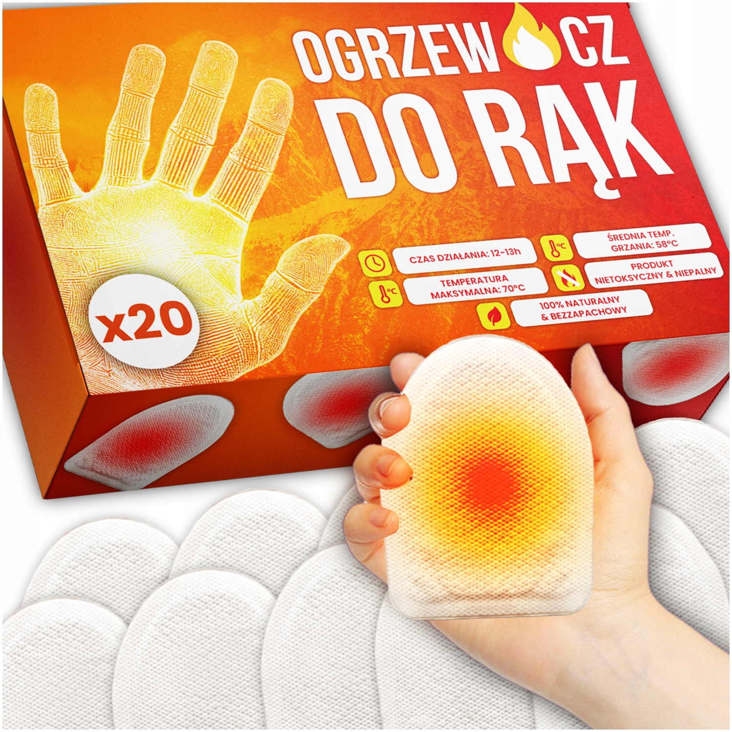 Chemické Ohřívače Rukou A Těla Ohřívače Rukou do 13h x 20 kusů