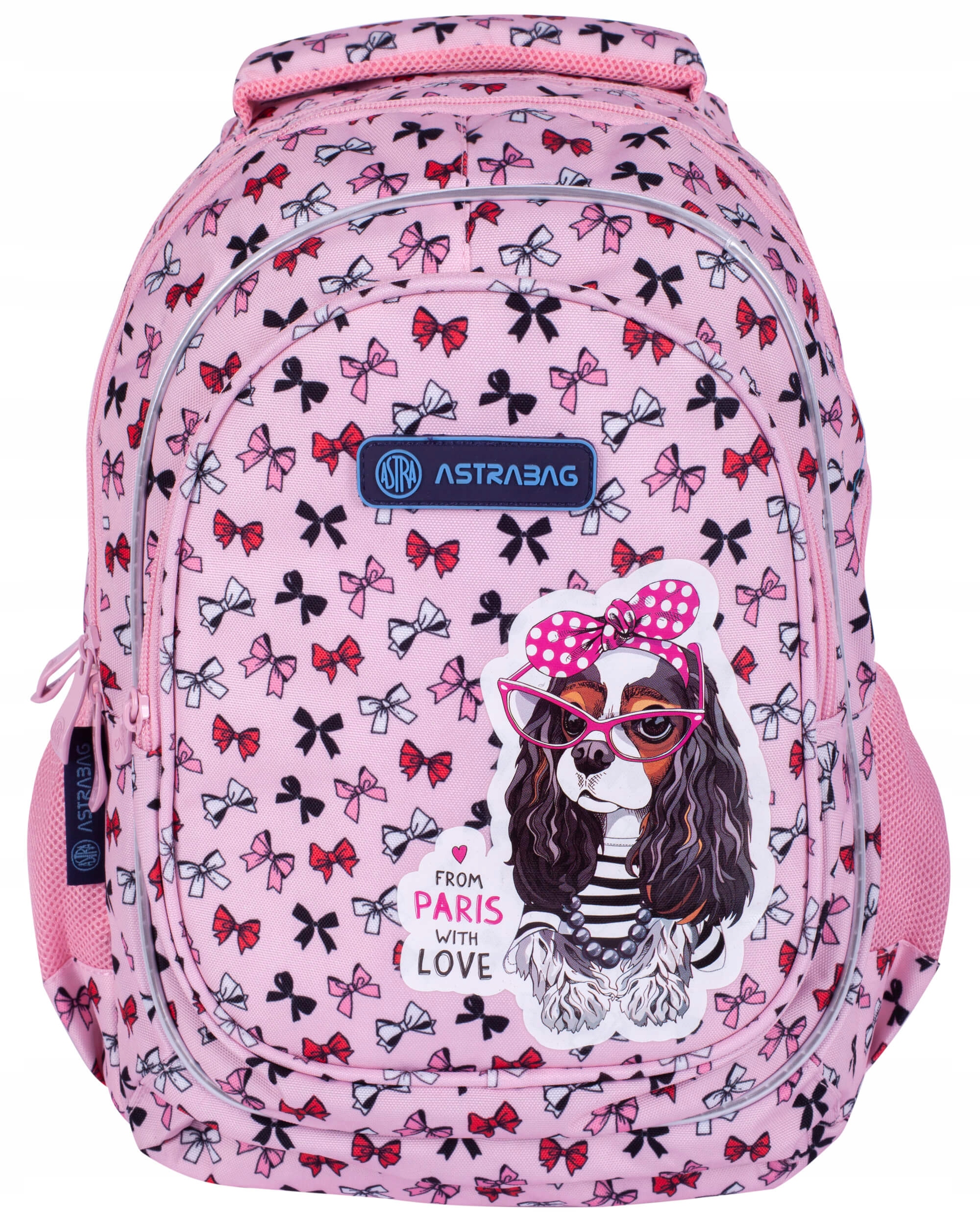 

Plecak szkolny AstraBag, piesek, różowy