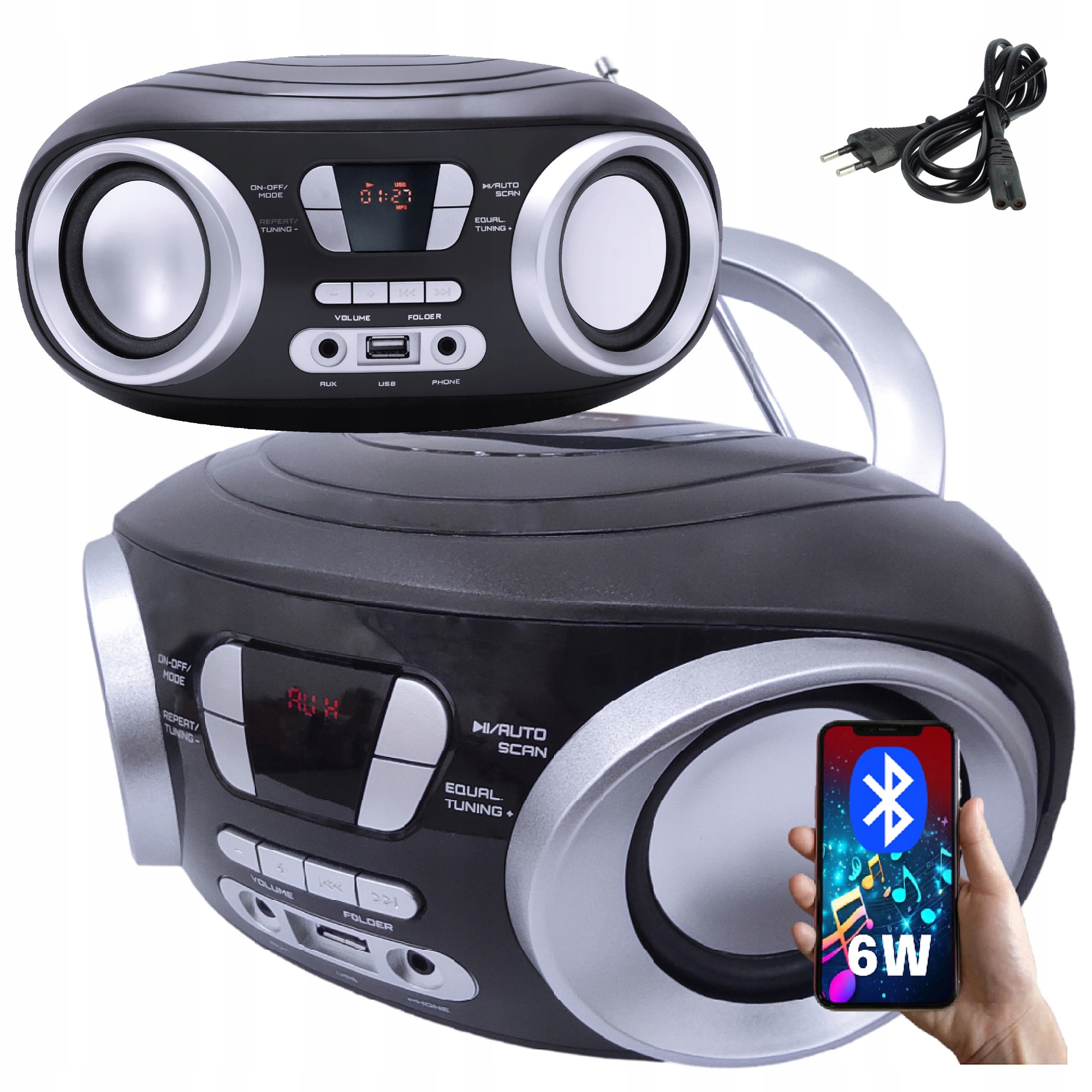RADIO FM Boombox USB AUX MP3 Radio Kuchenne BT Manta Chilli Radioodtwarzacz