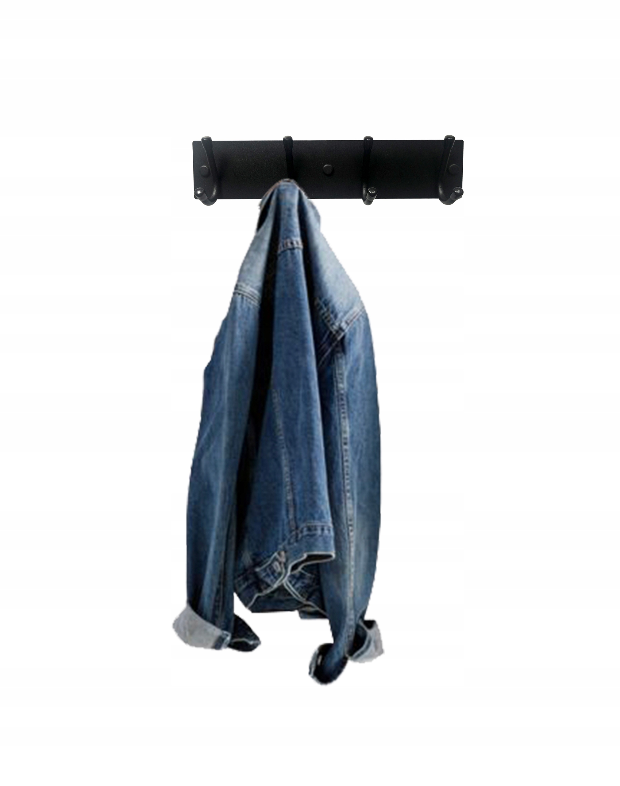 WIESZAK ŚCIENNY DO PRZEDPOKOJU UCHWYT NA UBRANIA 4 HAKI CZARNY METAL Rodzaj wieszak