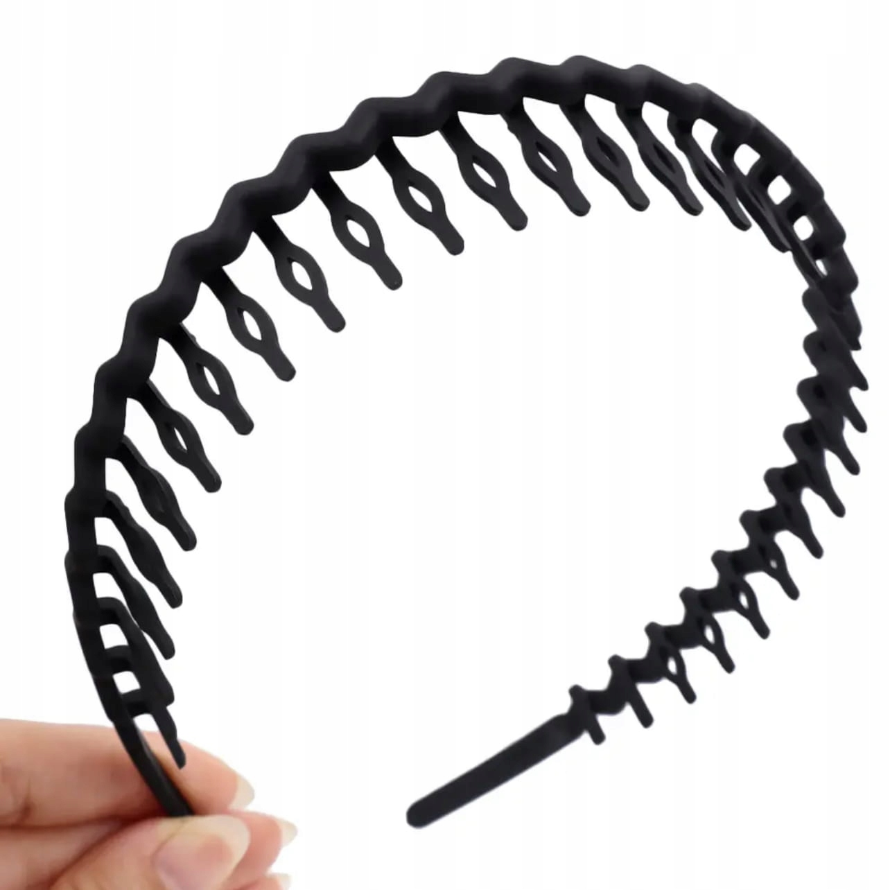 

Opaska do włosów grzebień czarna zygzak unisex