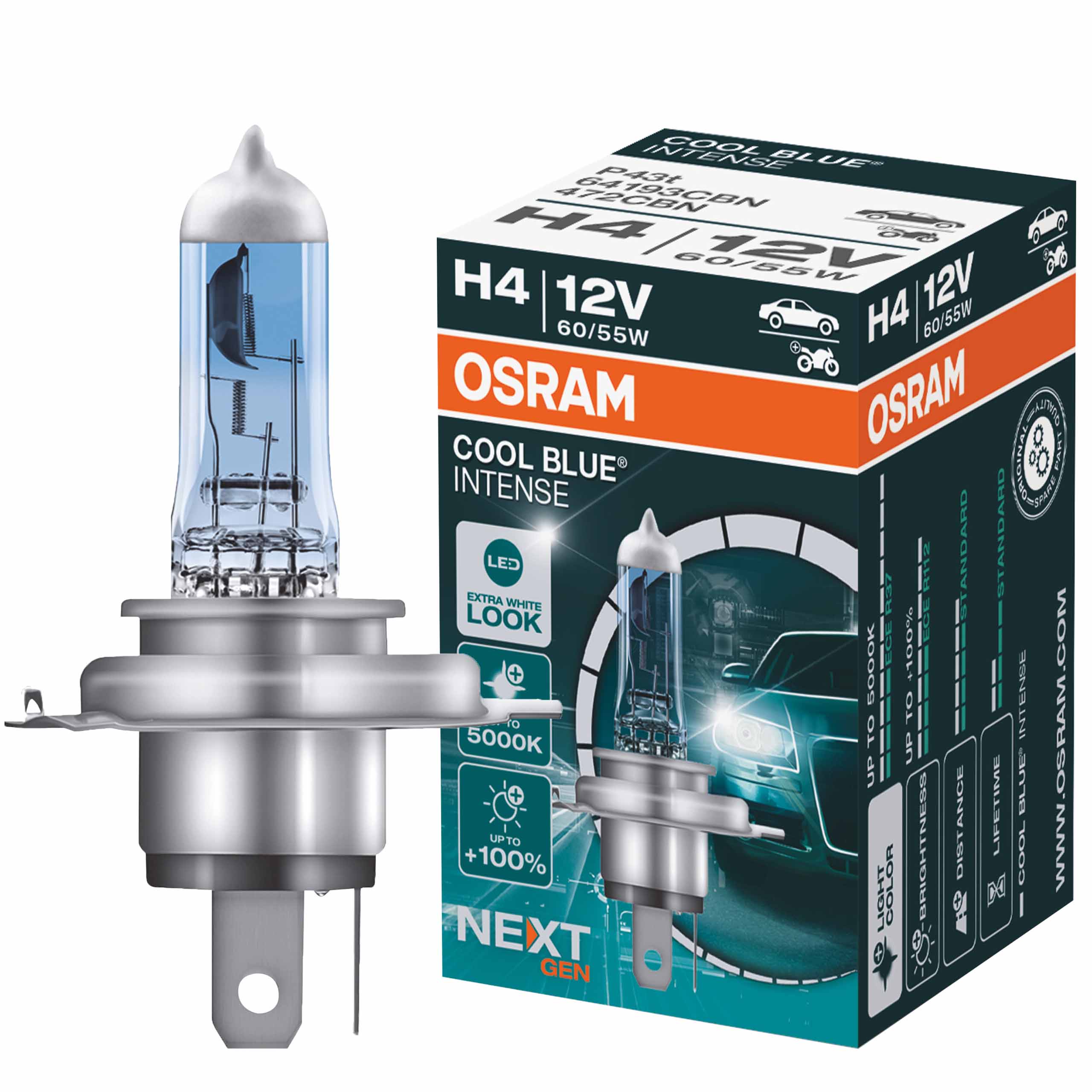 

Osram Żarowka H4 12V 60/55 P43 Coolblue Nextgen
