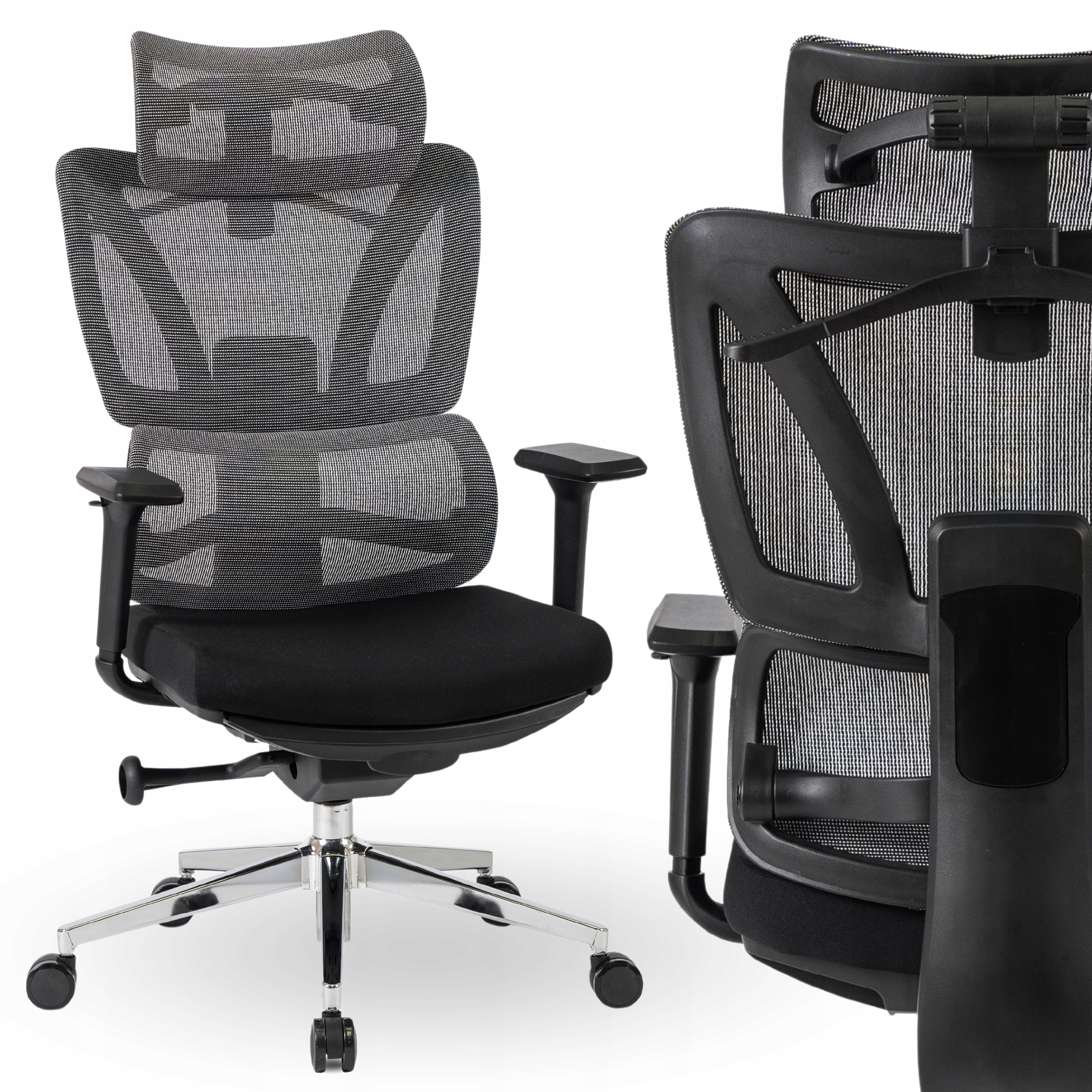 Ergonomická otočná kancelárska stolička, čierna, Delsin