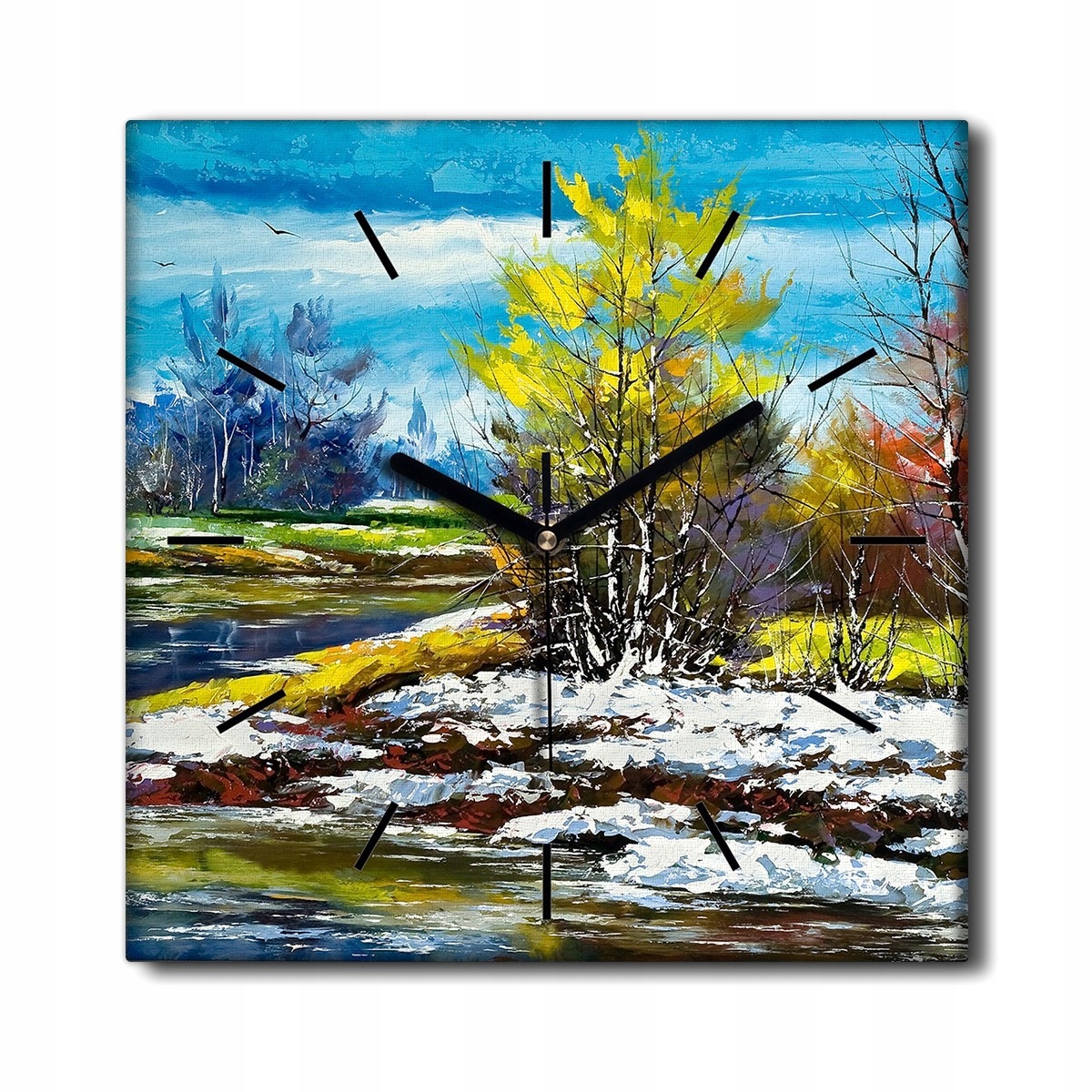 

Zegar na płótnie na ramie Przedmieście Zima 30x30