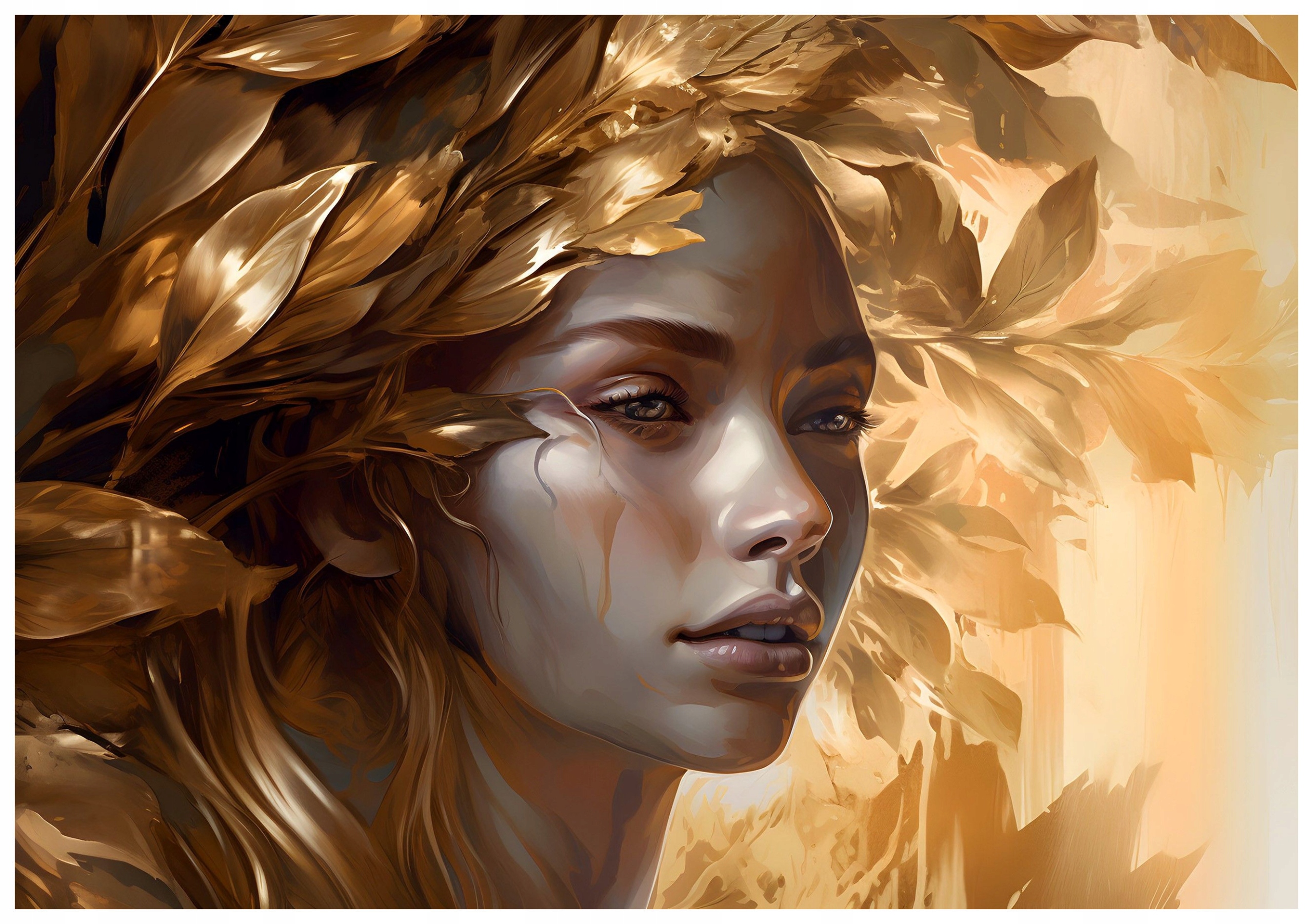 Fototapeta Zlatý podzim Žena Listy Elegance Klid 400x280 lepidlo