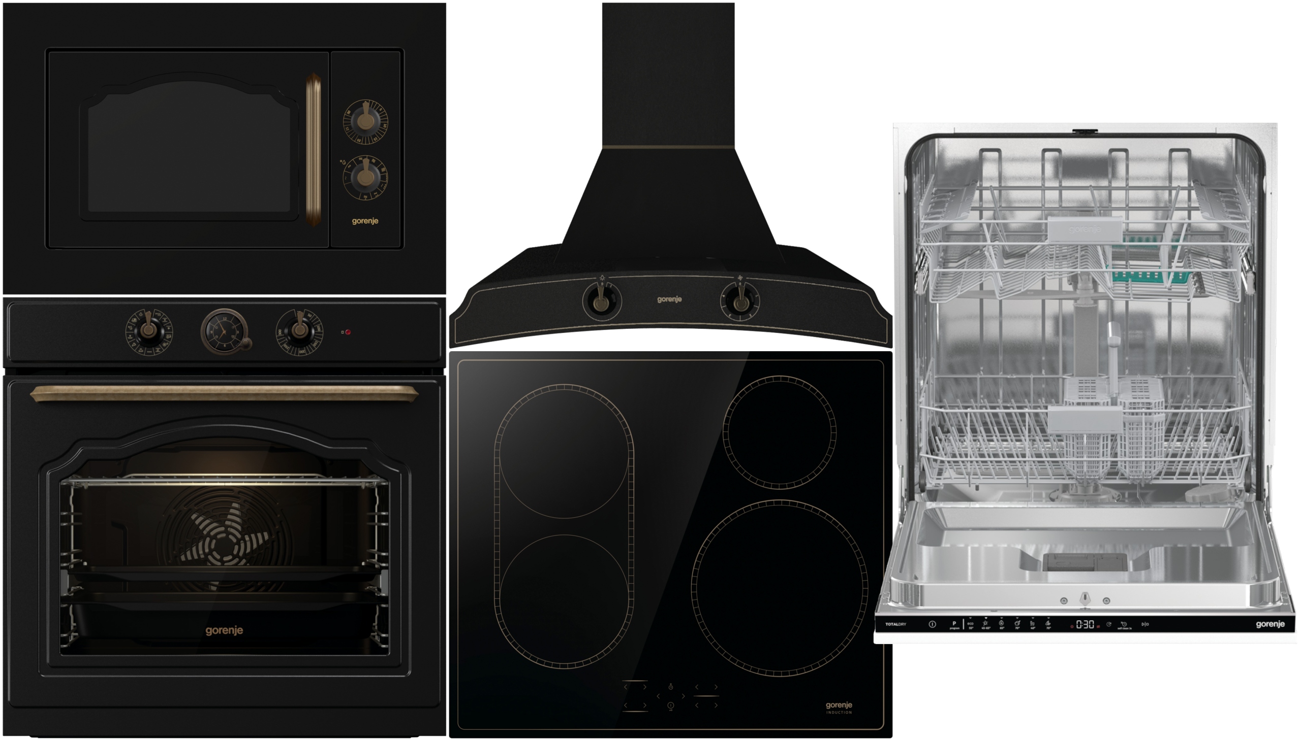 Zestaw GORENJE RETRO BOS67372CLB + BM235CLB + GI6421CLBSC + GV642C60 + OKAP