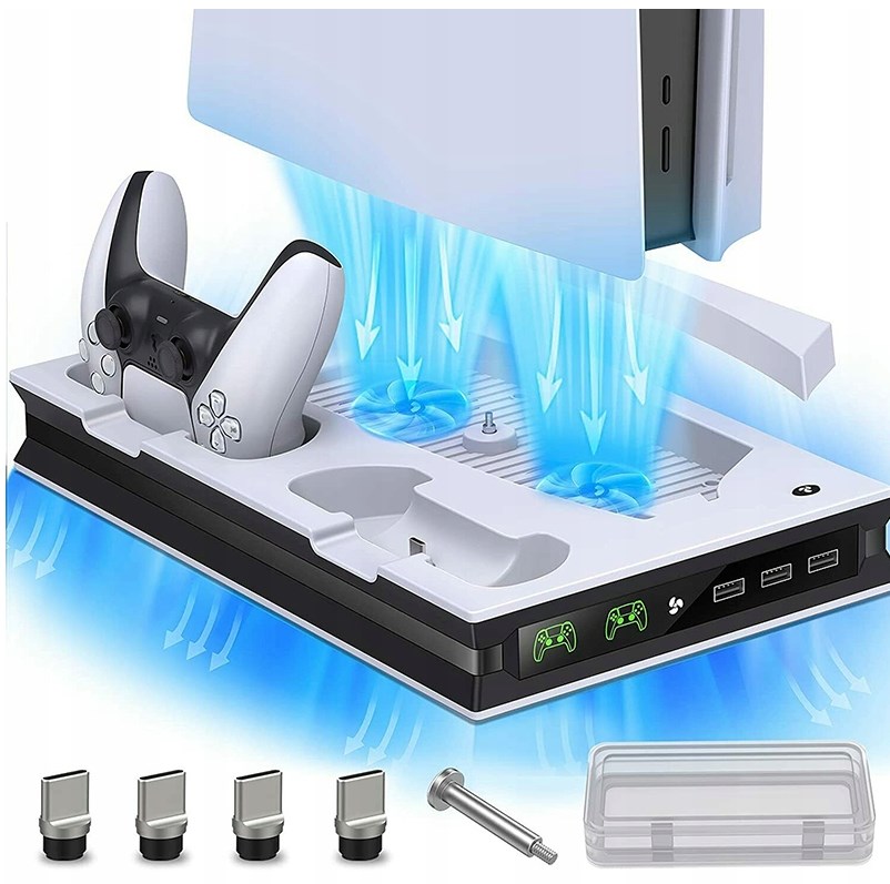 Stacja Wielofunkcyjna Chłodząca Do Ps5 Ładująca Pady Podstawka Stojak