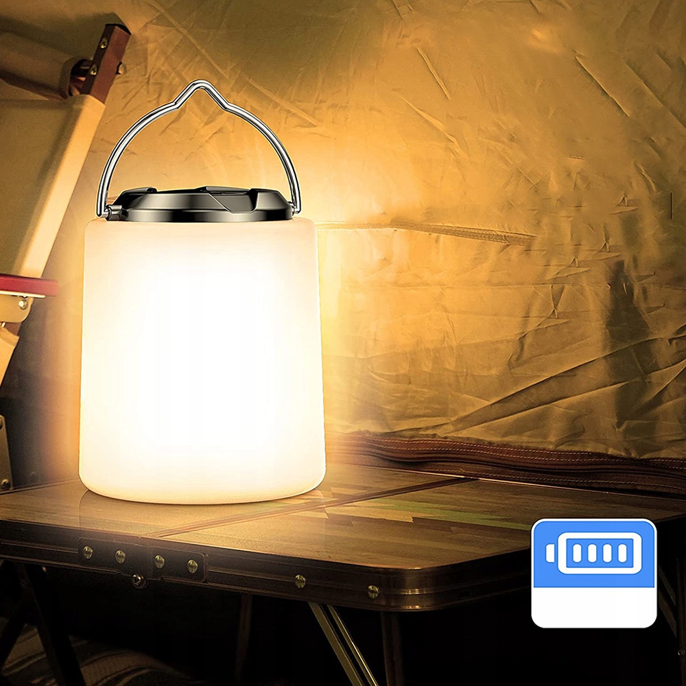 LAMPA KEMPINGOWA 3 TRYBY ŁADOWALNA WODOODPORNA Kolor dominujący biały