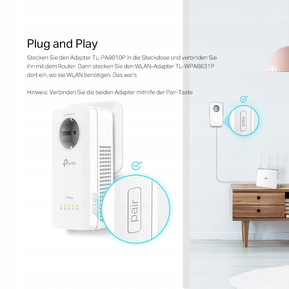 TP-LINK Powerline WLAN TL-WPA8631P KIT Dualband 1200Mbit/s AV1300 — miniatura 5