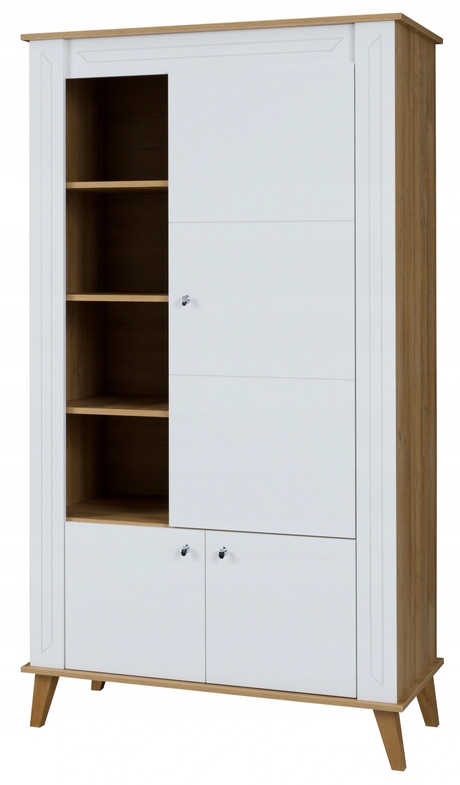 Szafa półotwarta drążek szafka STELLA biały połysk