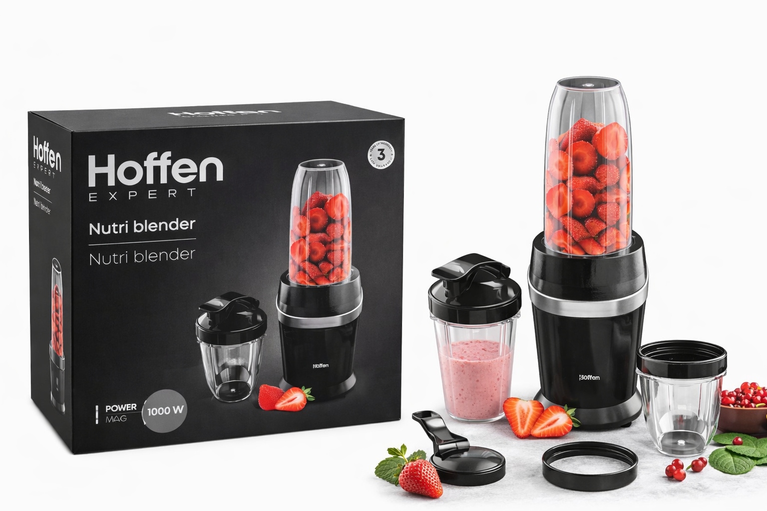 Kalichový mixér na koktejly Smoothie 1000 W Nutri x2 Nádoba Hoffen
