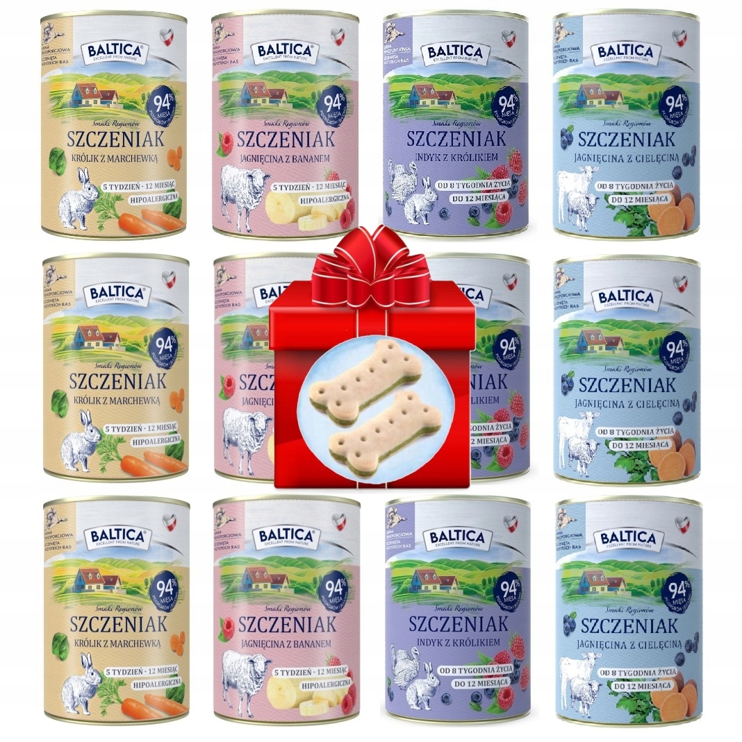 Baltica Puppy karma mokra dla szczeniąt MIX Smaków 12x400g