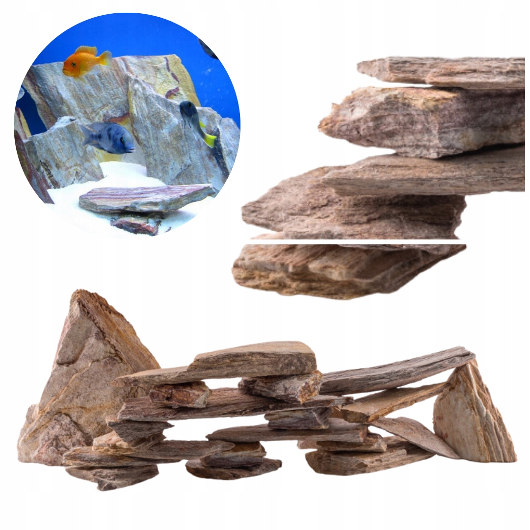 Levně 24 kg sada skal pro akvárium Břidlice Barevná