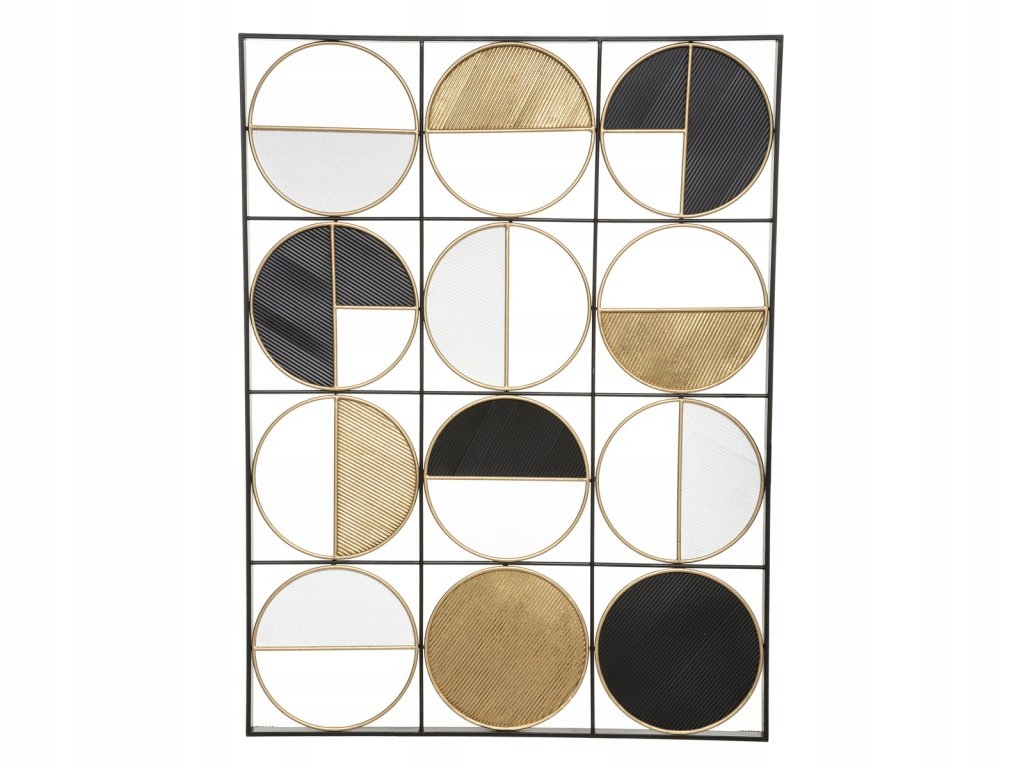 Geometrická nástenná dekorácia z kovu, 76 x 101 cm