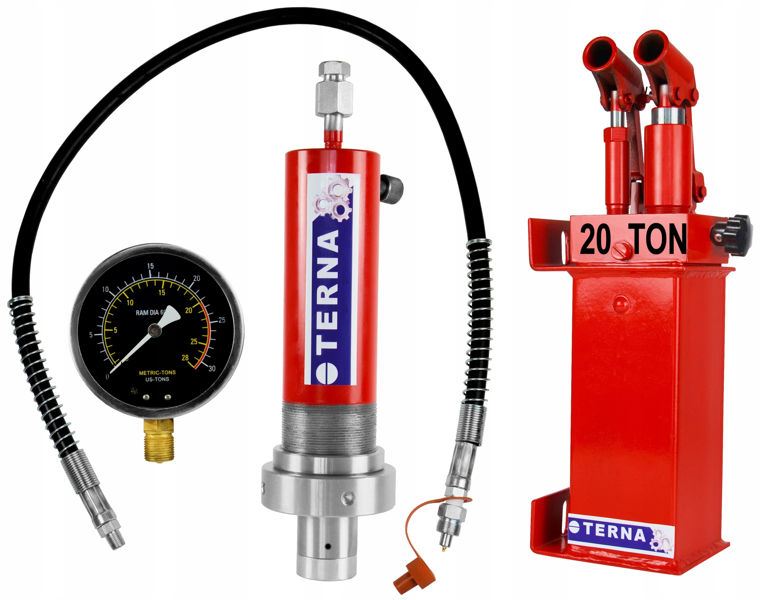 POMPA SILOWNIK MANOMETR PRASA 20 TON ZESTAW