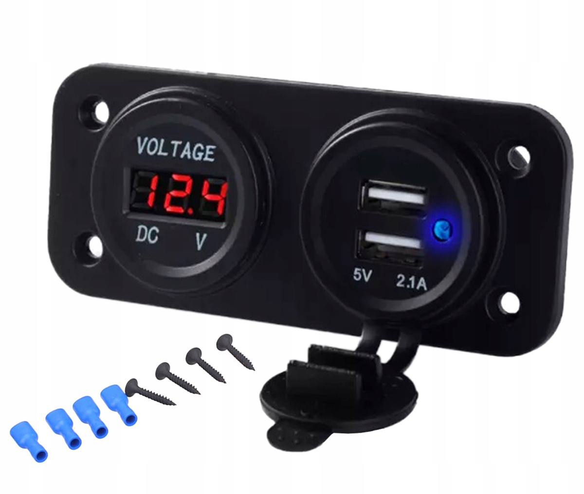 

PLS37B Ładowarka Woltomierz 2x Usb 2A Panel Auto