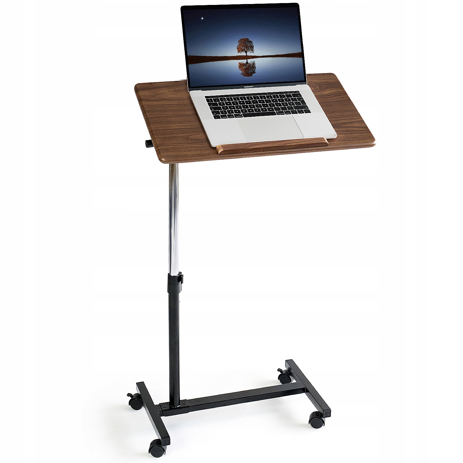 Stolík pod notebook, stabilný, mobilný stôl, 4 kolieska, tmavý Tatkraft Gain