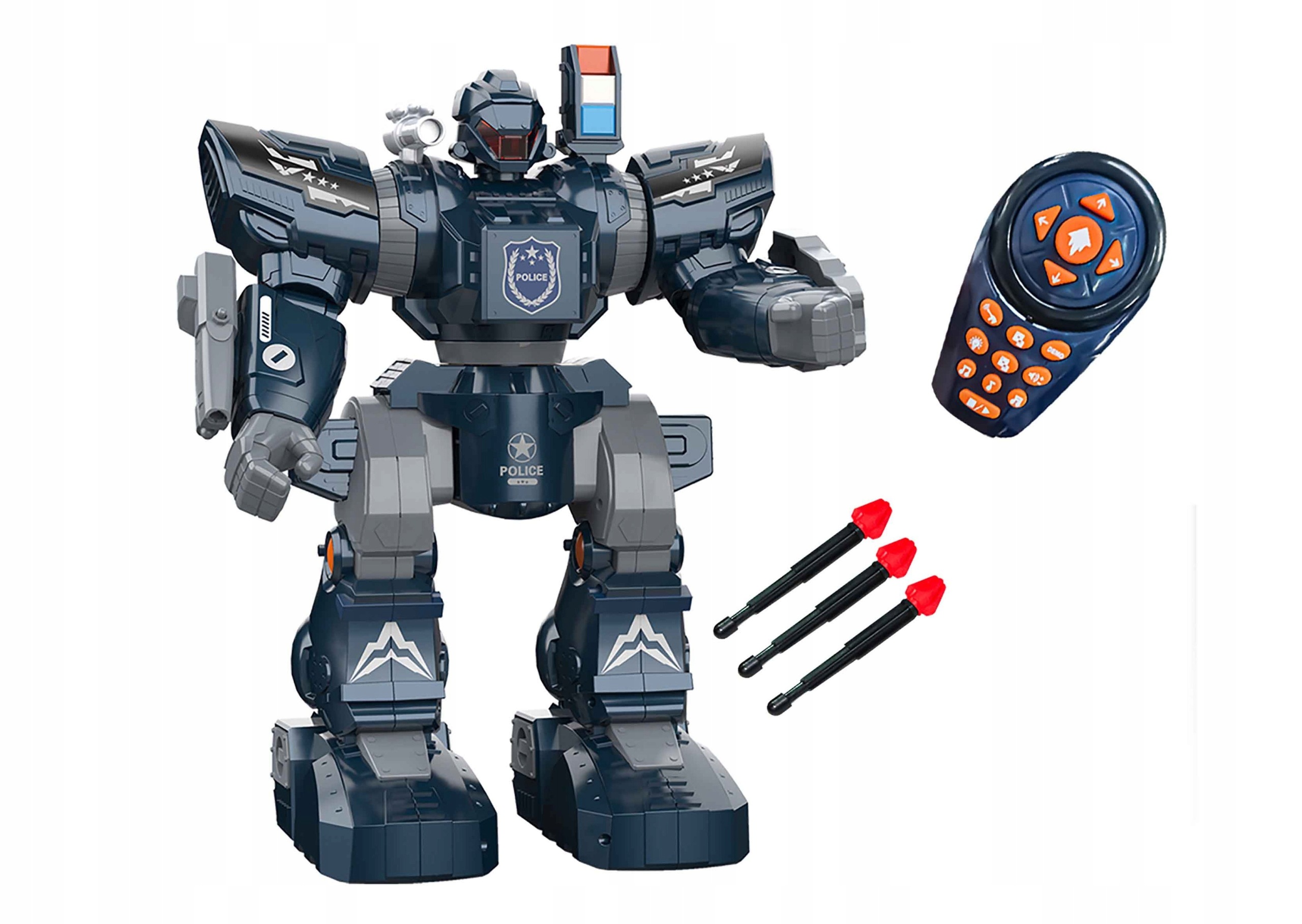 Rc robot Wiky Police střílející se světly a zvuky 38 cm