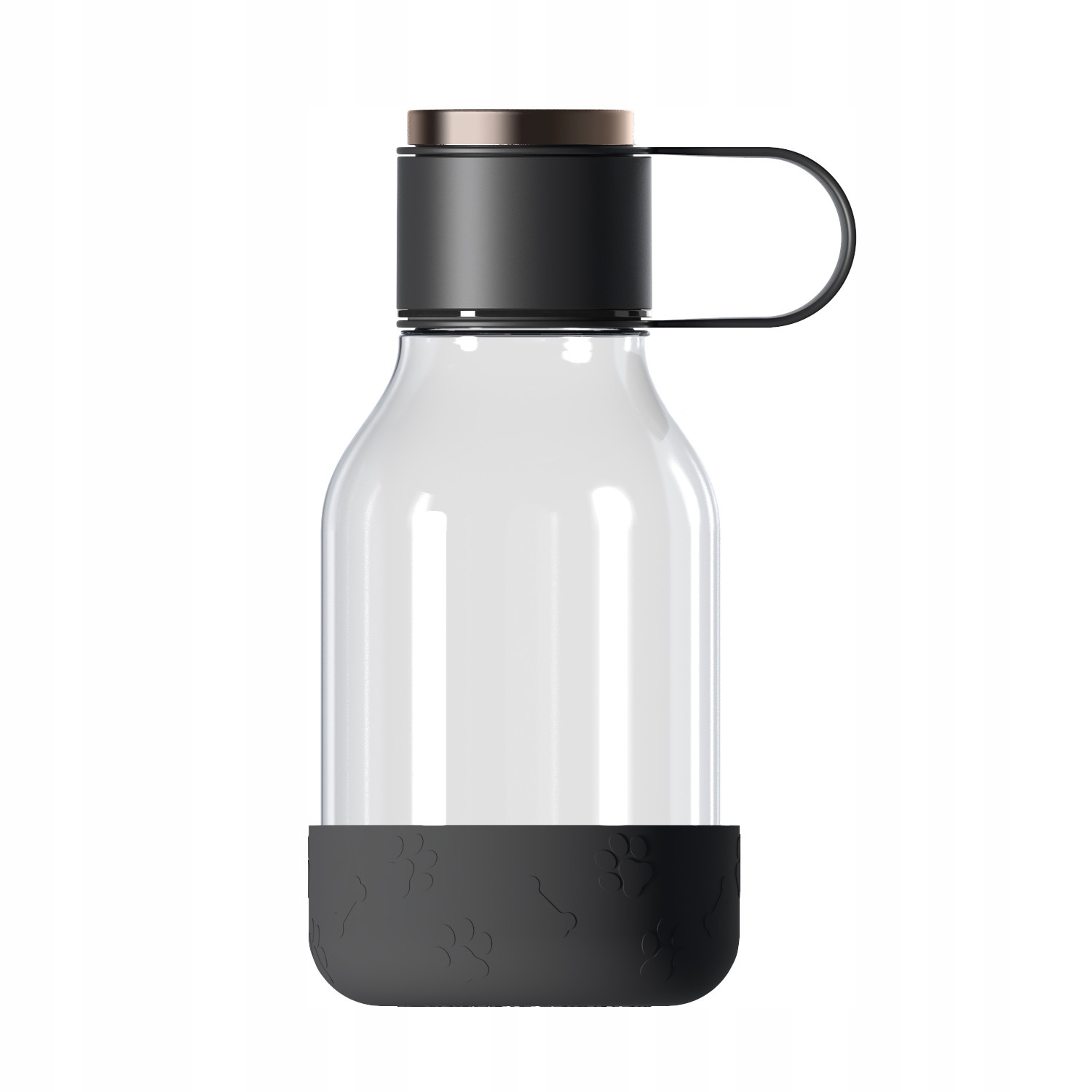 Butelka z miską dla psa Tritan Black, 1,5 L Asobu