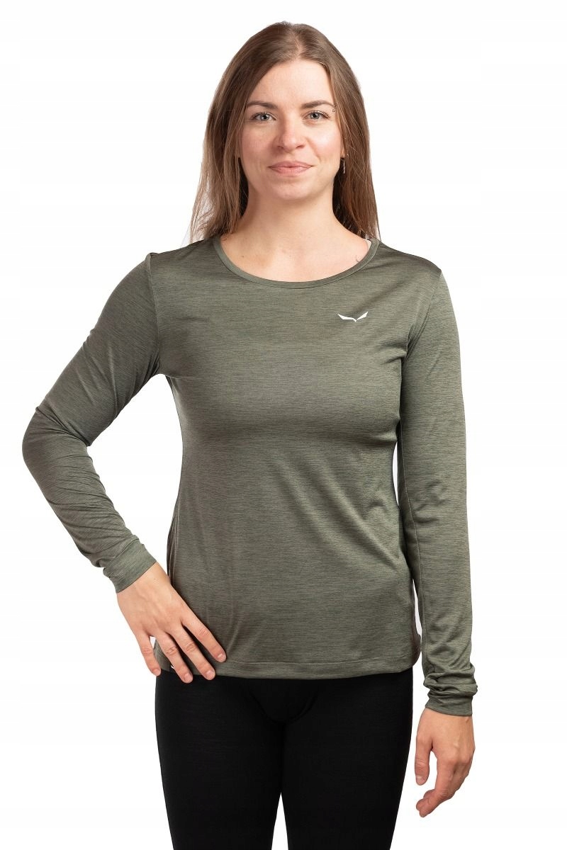 Salewa Dámská treková košile Puez Melange Dry Ls Tee W zelená 38_M