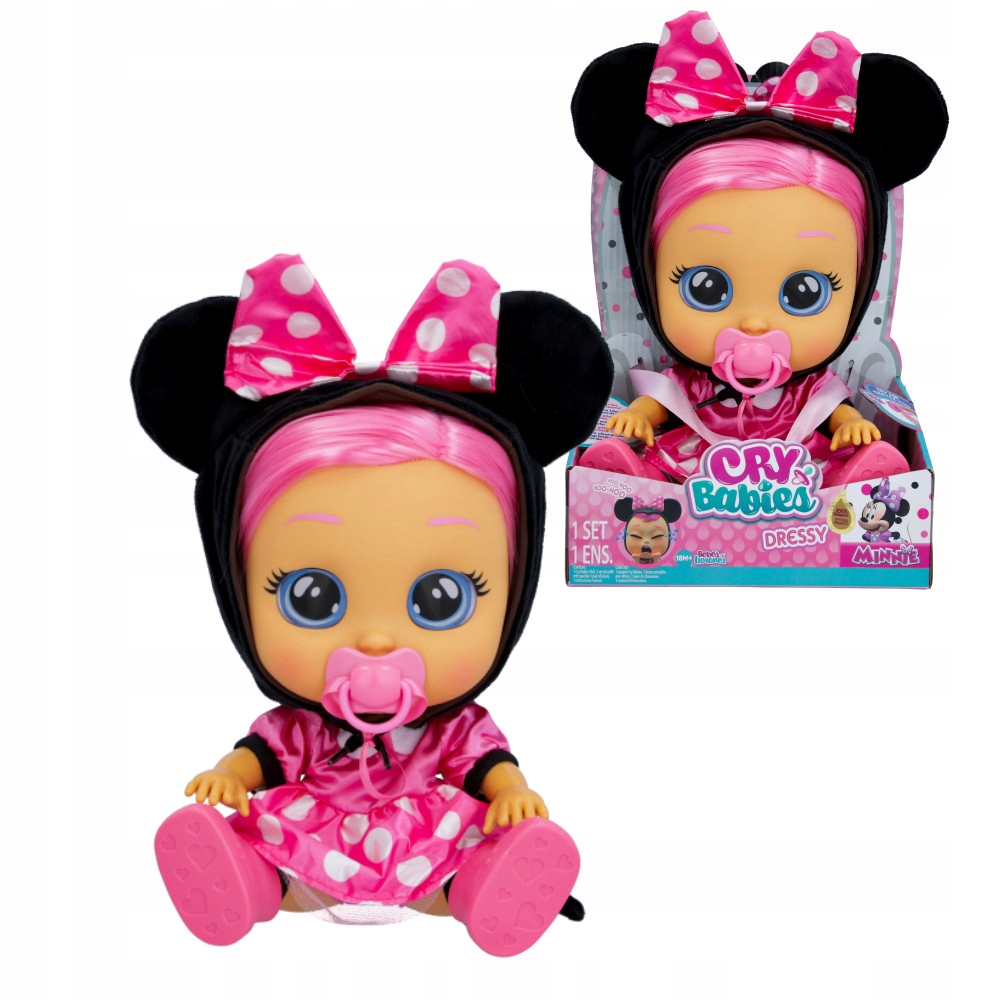 Lalka Cry Babies Dressy Fantasty Płaczący Bobas Minnie Prawdziwe Łzy Dźwięk