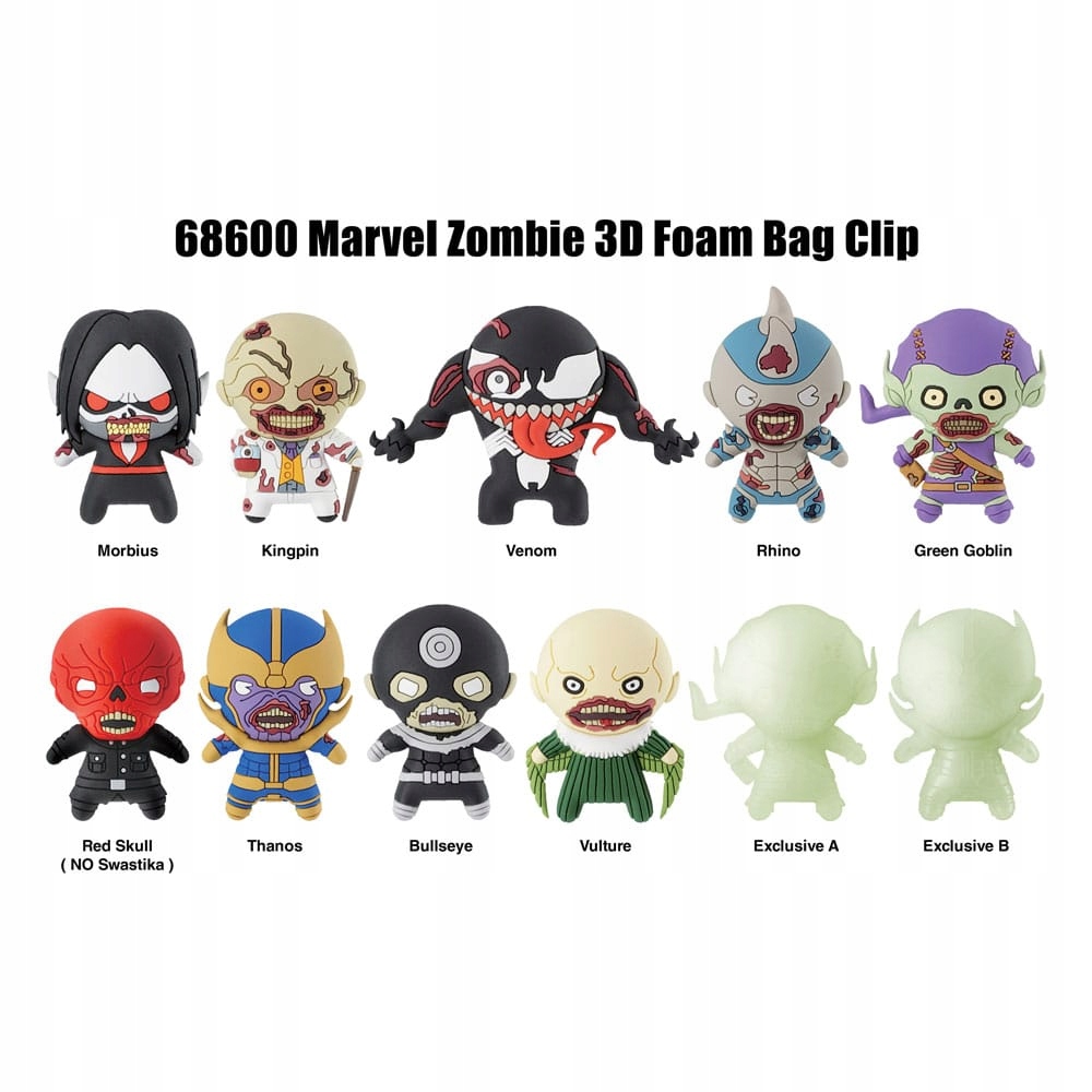 Marvel 3D Pvc Klíčenky Série 1 Zombie Display (24 ks)