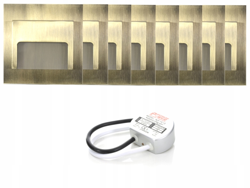 Sada Led schodišťových svítidel Halogen 8x napájecí zdroj