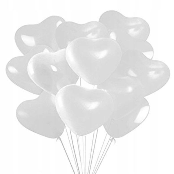 

Balony Serca serce Białe 10 szt. Ślub Wesele