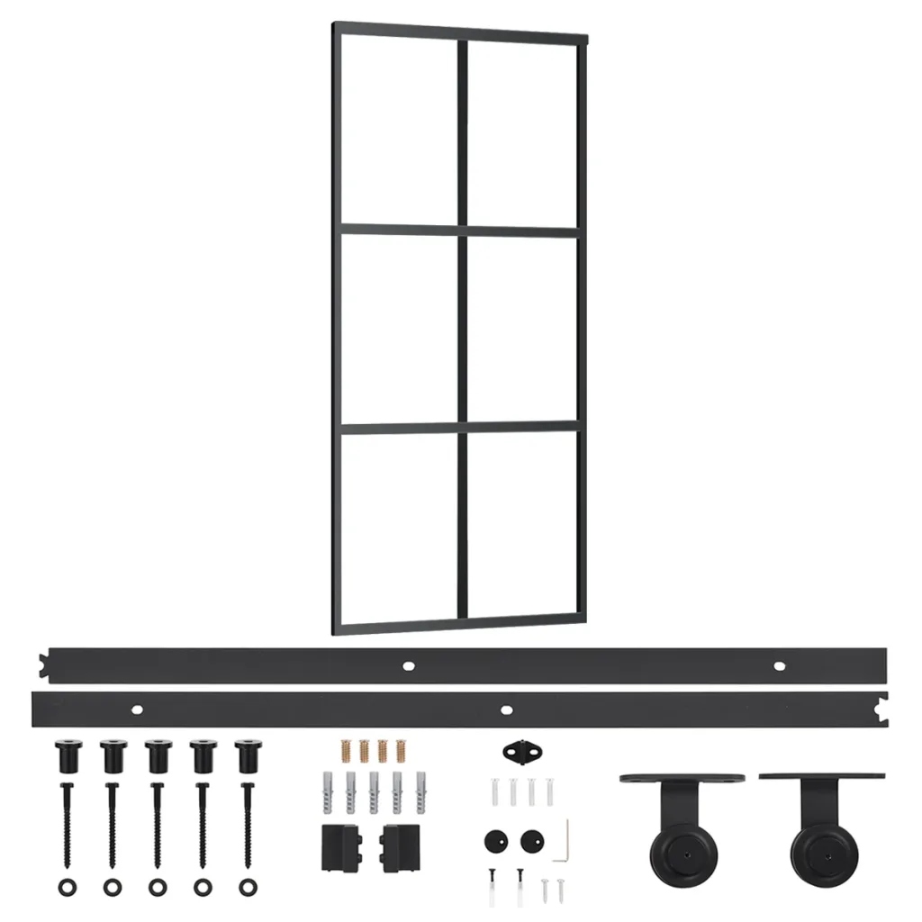 Posuvné skleněné dveře Esg 90 x 205 cm průhledné/černé