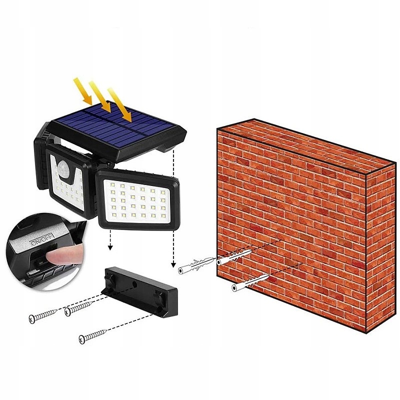 LAMPA SOLARNA LED 4w1 ZEWNĘTRZNA ULICZNA CZUJNIK RUCHU ZMIERZCHU Marka inna